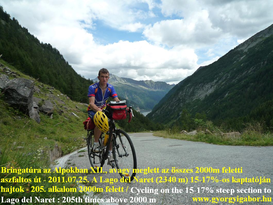 Györgyi Gábor : bringatúra / bicycle tour : Lago del Naret (2310 m) felé  